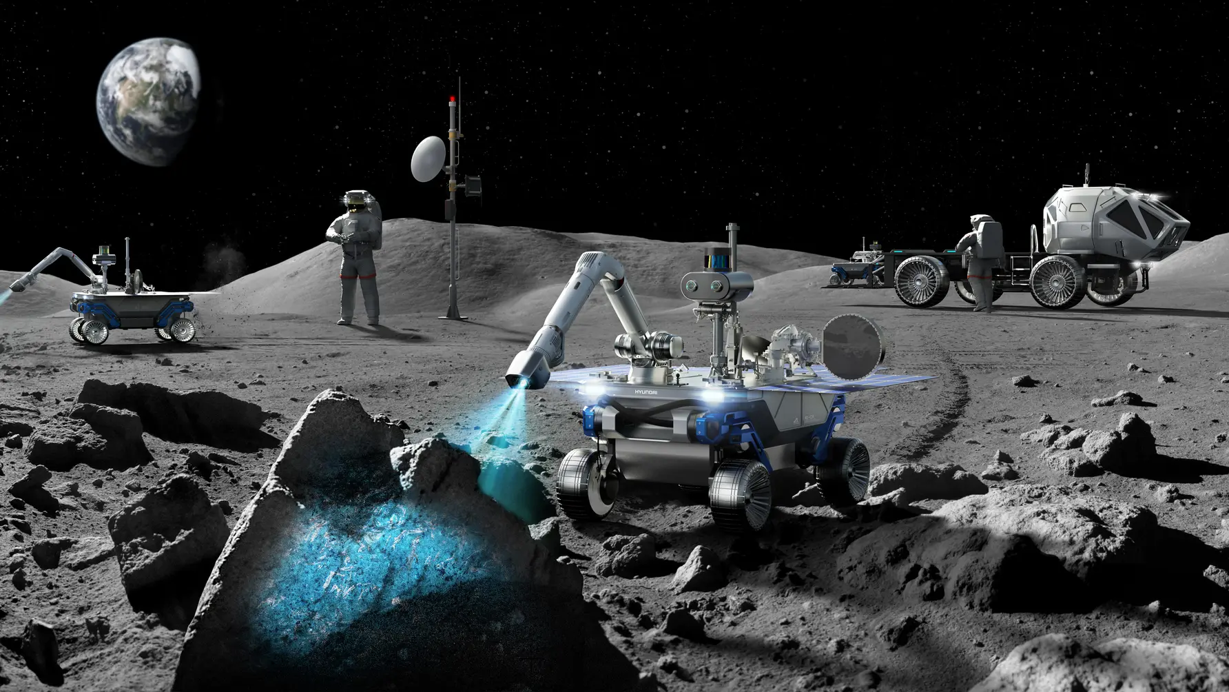 现代汽车正在开发用于探索月球的月球车